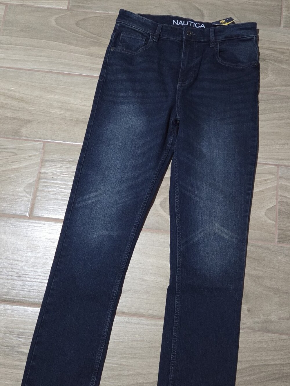 Nautica Boy's Dark Denim Straight Leg Stretch Jeans - 18